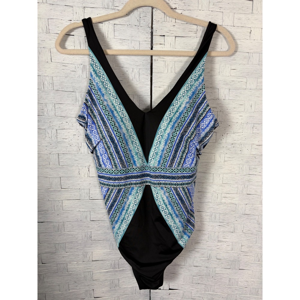 Womens Swimsuit One Piece Embrace Your Curves Miracle‎ Brands Geometric Colorful